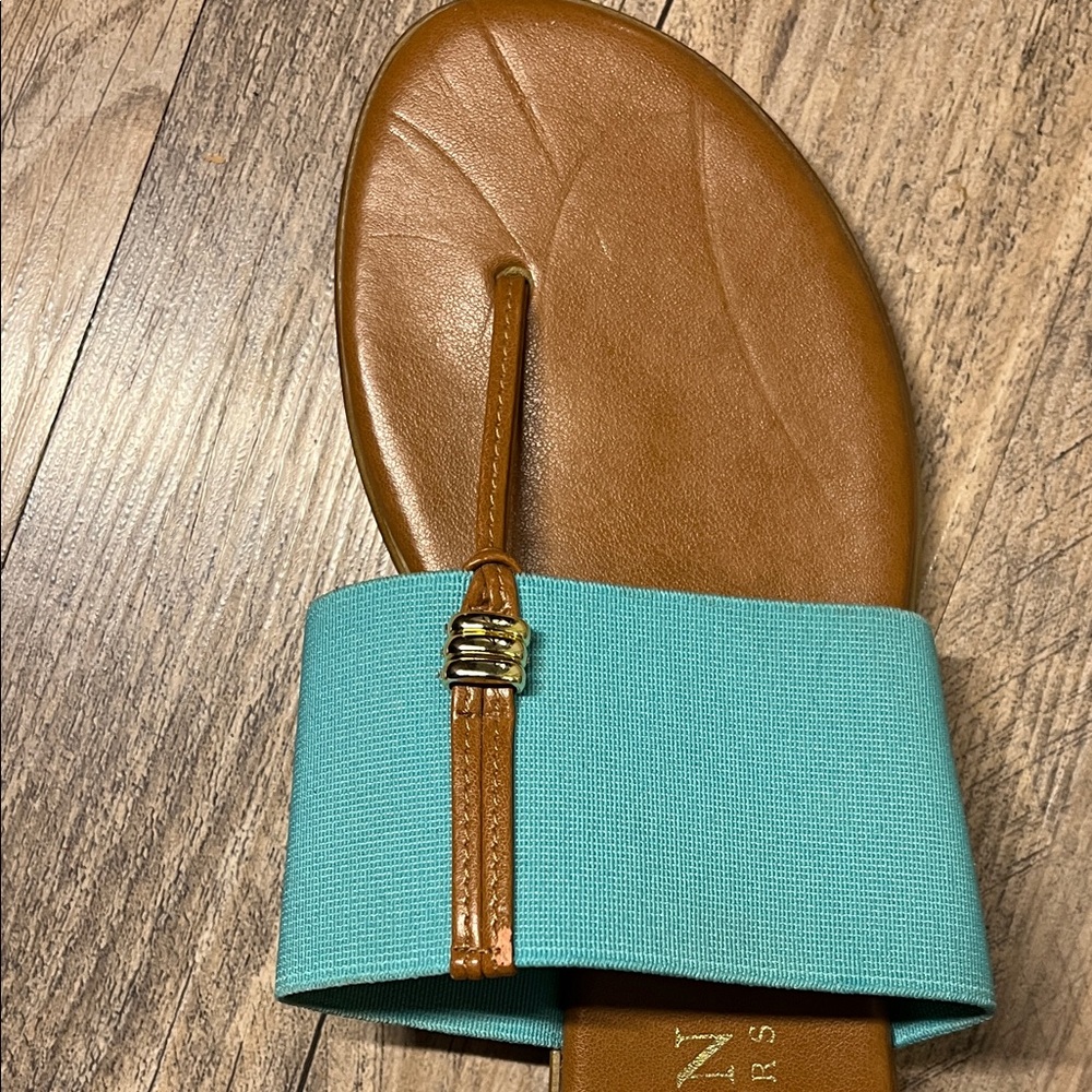 Italian Shoemakers Turquoise and Brown Sandals size 7M - Picture 5 of 6